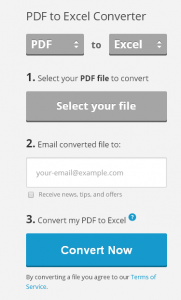 convertire pdf in excel